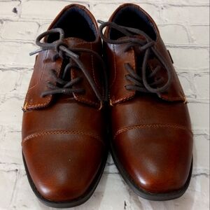 1Y American Eagle Lace Up Oxfords Boys Dress Shoes Brown